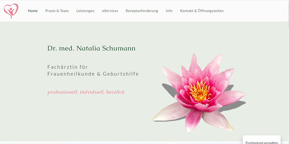 Homepage für Frauenärztin, Webdesign für Frauenärztin, Homepagery.de, Webdesign Erftstadt